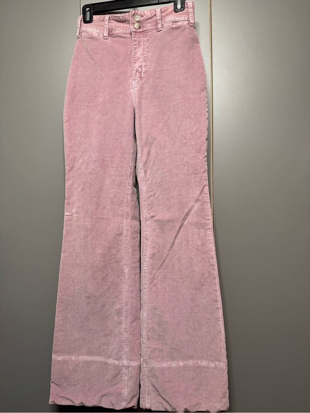 We The Free Pink Corduroy High-Rise Flare Jeans